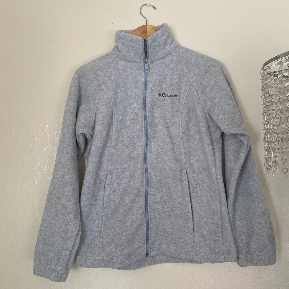 Columbia Women's  Gray Full Zip Fleece Jacket with Zipped Pockets Size Small